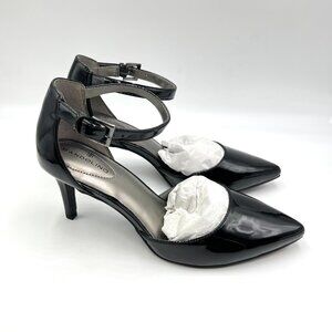 Bandolino Womens Size 8 Ginata Black Vegan Patent‎ D'Orsay Heels Pumps Shoes
